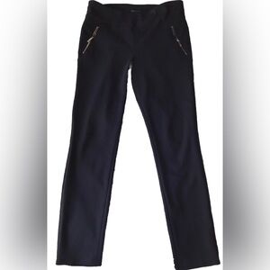 TOMMY HILFIGER Womens size 10 NAVY BLUE GOLD ZIPPERED FRONT POCKETS PANTS